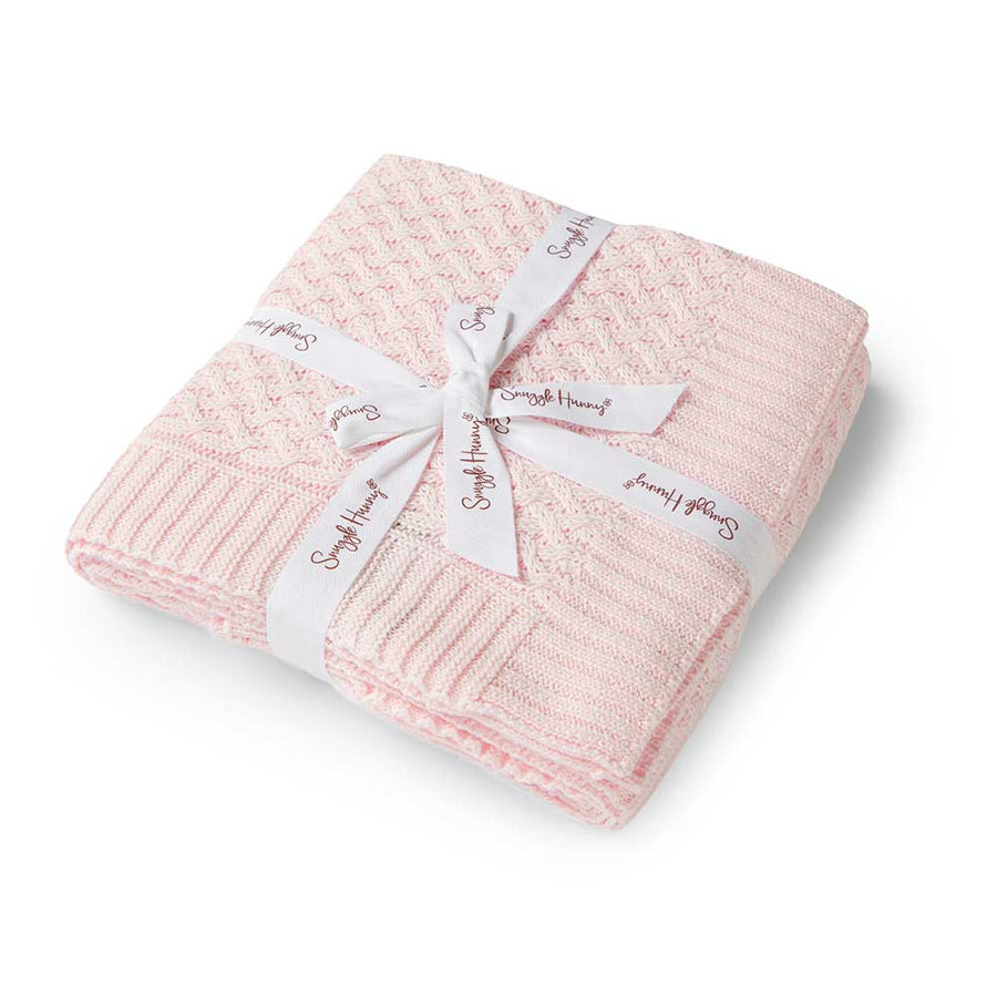 Snuggle Hunny Kids - Diamond Knit Baby Blanket - Pink