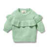 Wilson & Frenchy - Mint Green Knitted Ruffle Jumper