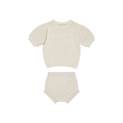 Quincy Mae - Pointelle Knit Set - Natural