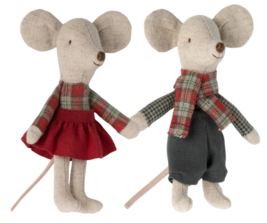 Maileg - Winter Mice Twins in House
