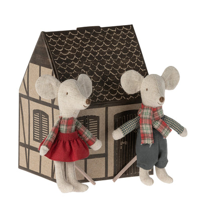 Maileg - Winter Mice Twins in House