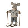 Maileg - Winter Mouse with Skis Dad