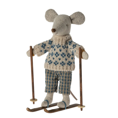 Maileg - Winter Mouse with Skis Dad