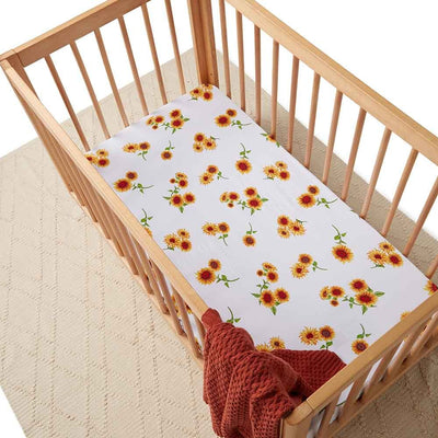 Snuggle Hunny Kids - Fitted Cot Sheet - sunflower