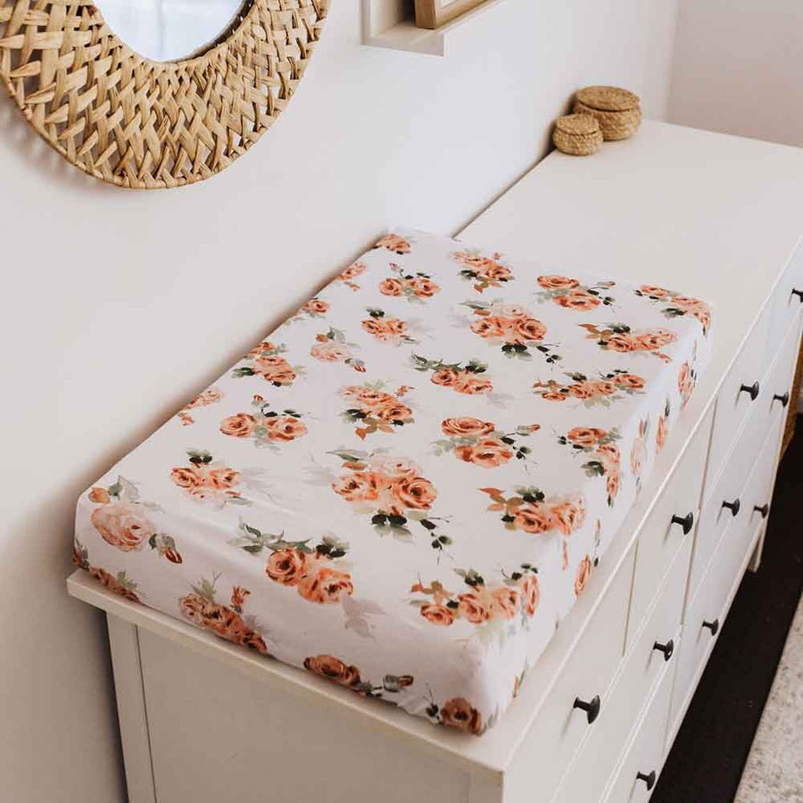 Snuggle Hunny Kids - Bassinet Sheets or Change Pad Cover - Rosebud