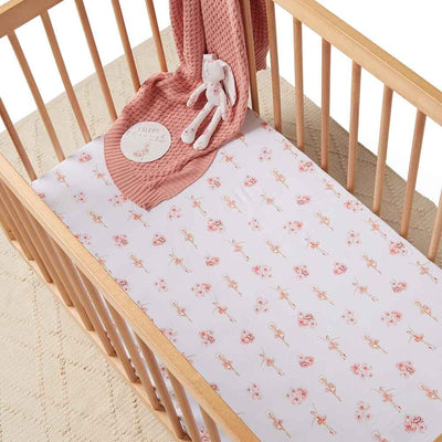 Snuggle Hunny Kids - Fitted Cot Sheet - Ballerina