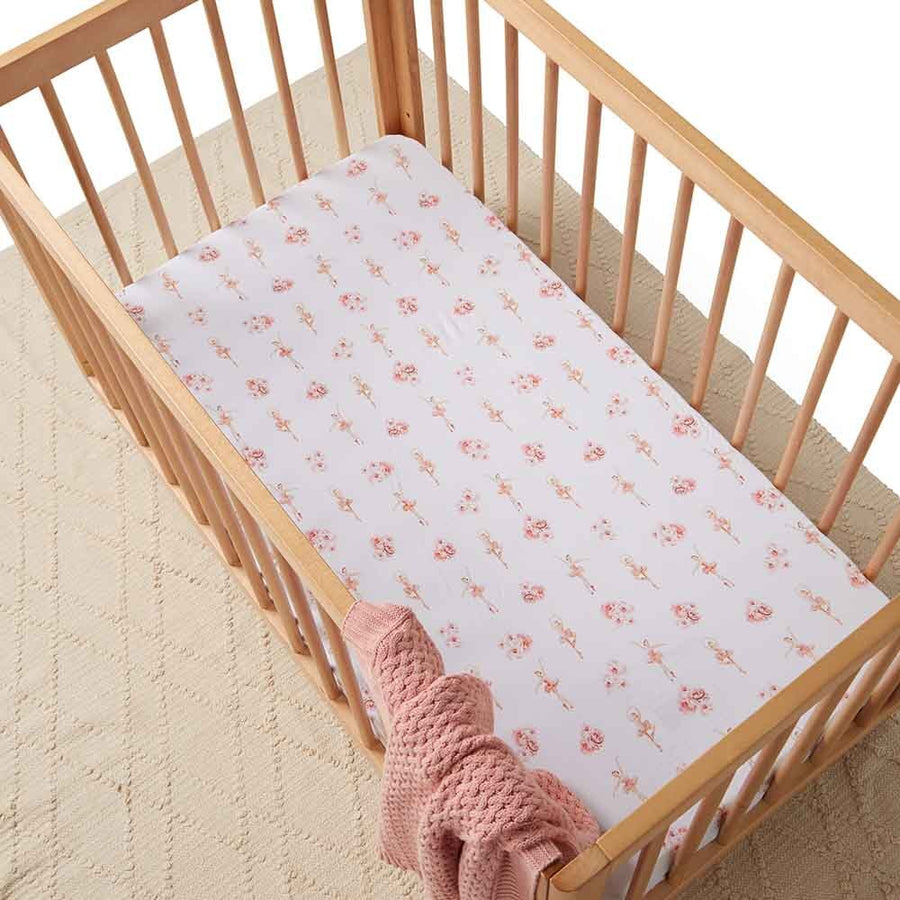 Snuggle Hunny Kids - Fitted Cot Sheet - Ballerina