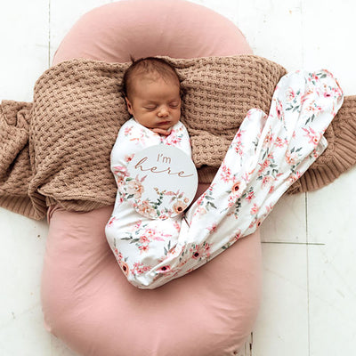 Snuggle Hunny Kids - Organic Baby Jersey Wrap & Beanie Set - Camille