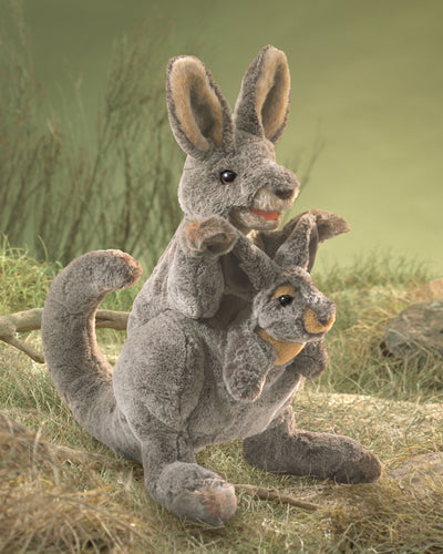 Folkmanis - Kangaroo with Joey Puppet