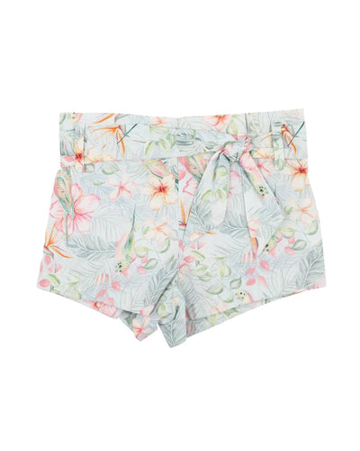 BUDGIE BLUE FLORAL  SHORTS 2-7YRS