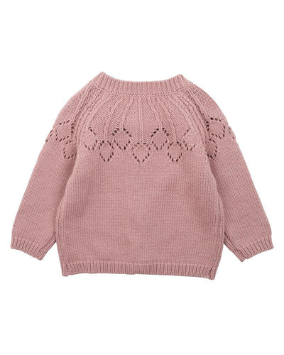 Bebe - AUBREY NEEDLE OUT KNITTED CARDIGAN
