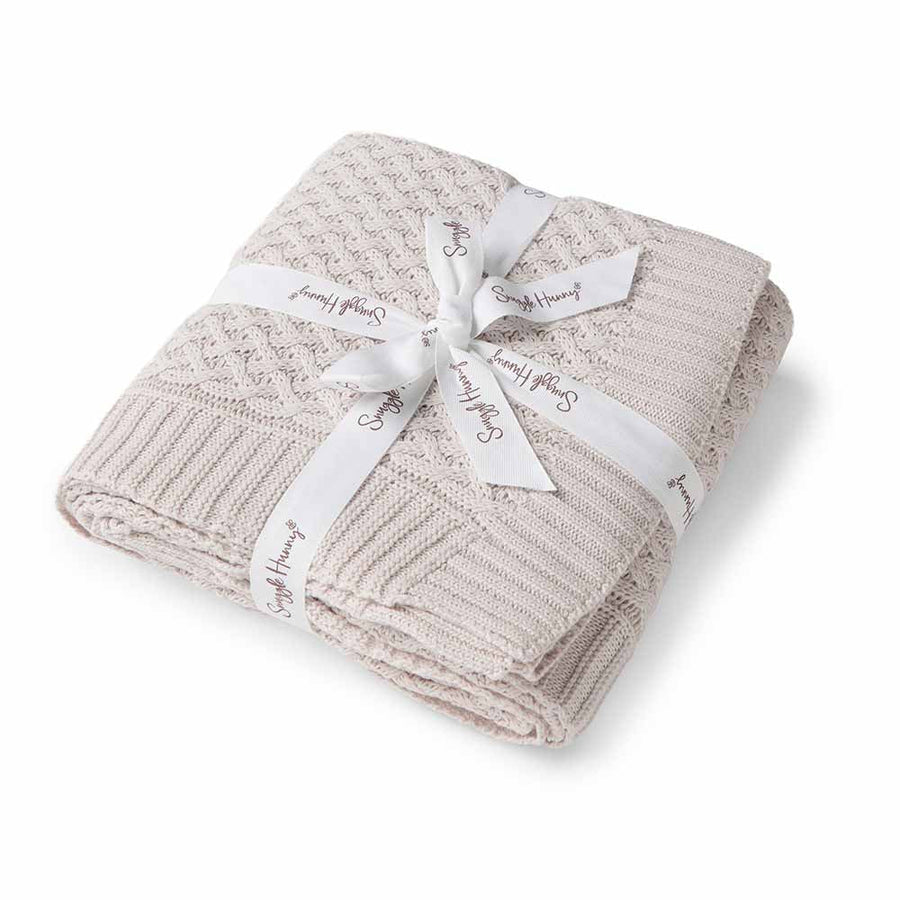 Snuggle Honey Kids - Diamond Knit Organic  Blanket - Warm Grey