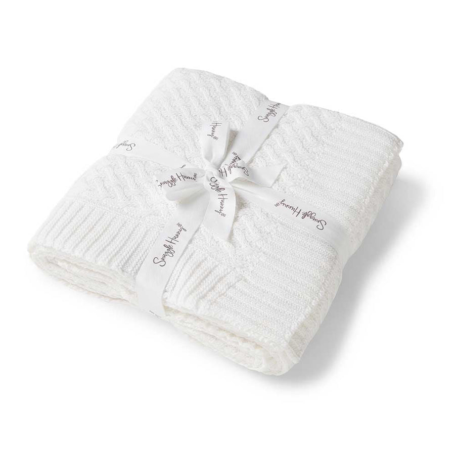 Snuggle Huuny Kids - Diamond Knit Blanket - White