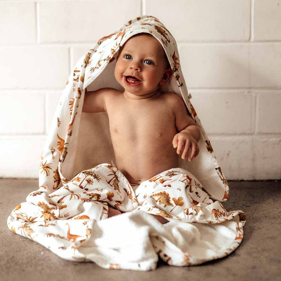 Snuggle Hunny Kids - Organic Hooded Towel - Dino