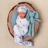 Snuggle Hunny Kids - Baby Organic Jersey Wrap & Beanie Set - Duck Pond