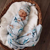 Snuggle Hunny Kids - Baby Jersey Wrap & Beanie Set - Whale
