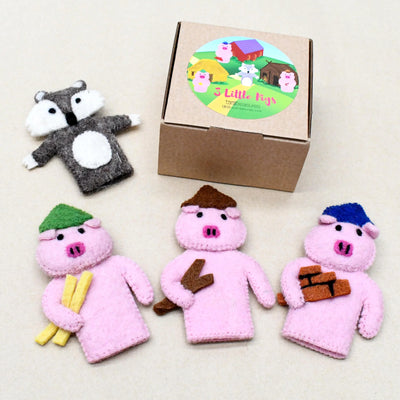 Tara Treasures - 3 Little Pigs - Finger Puppet Set
