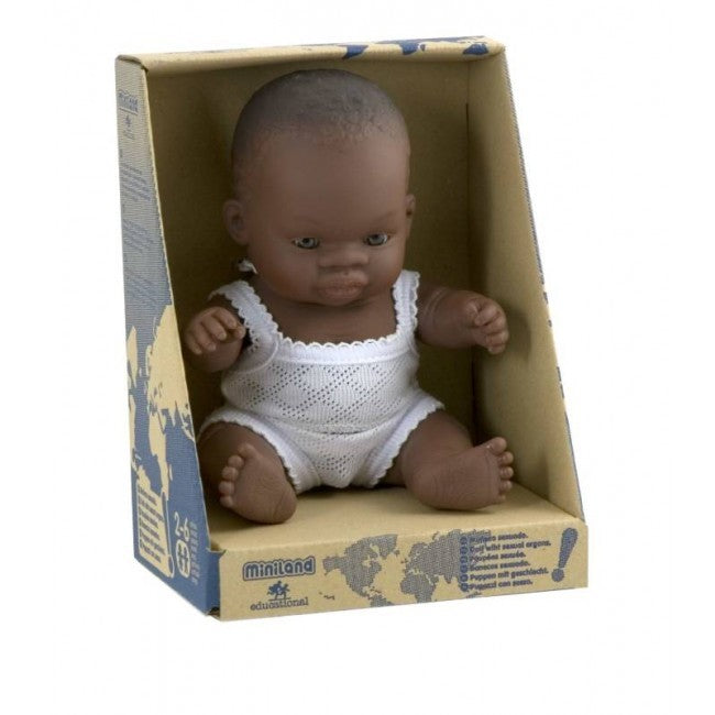 Miniland - Baby Doll African Girl 21cm