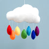 Tara Treasures - Cloud Nursery Mobile - Bright Rainbow Drops