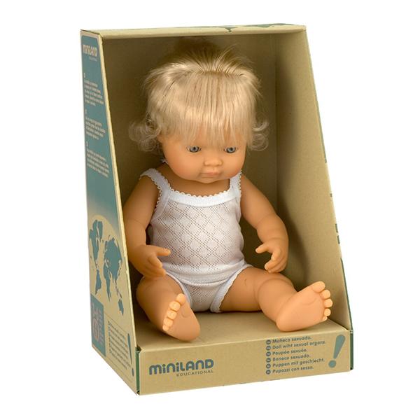 Miniland - Caucasian Girl 38cm - Dressed