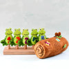 Tara Treasures - 5 Little Speckled Frogs with Log Bag - Finger Puppet Set