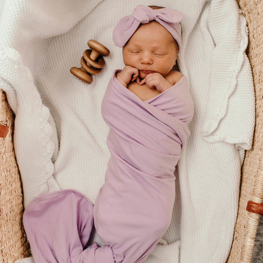 Snuggle Hunny Kids - Baby Jersey Wrap & Topknot Set - Butterfly