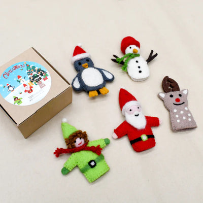 Tara Treasures - Christmas Santa Finger Puppet Set