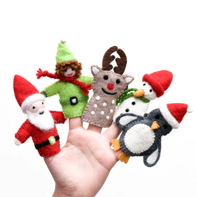 Tara Treasures - Christmas Santa Finger Puppet Set