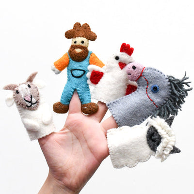 Tara Treasures - Old MacDonald Farm Animals B - Finger Puppet Set
