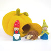 Tara Treasures - Felt Pumpkin House with Hedgehog