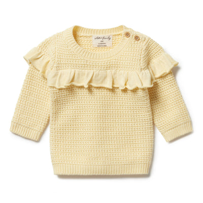 Wilson & Frenchy - Knitted Ruffle Jumper - Pastel Yellow