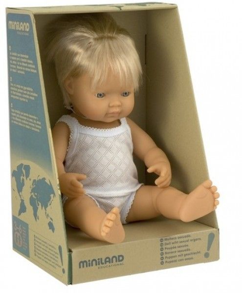 Miniland - Baby Doll Caucasian Boy 38cm